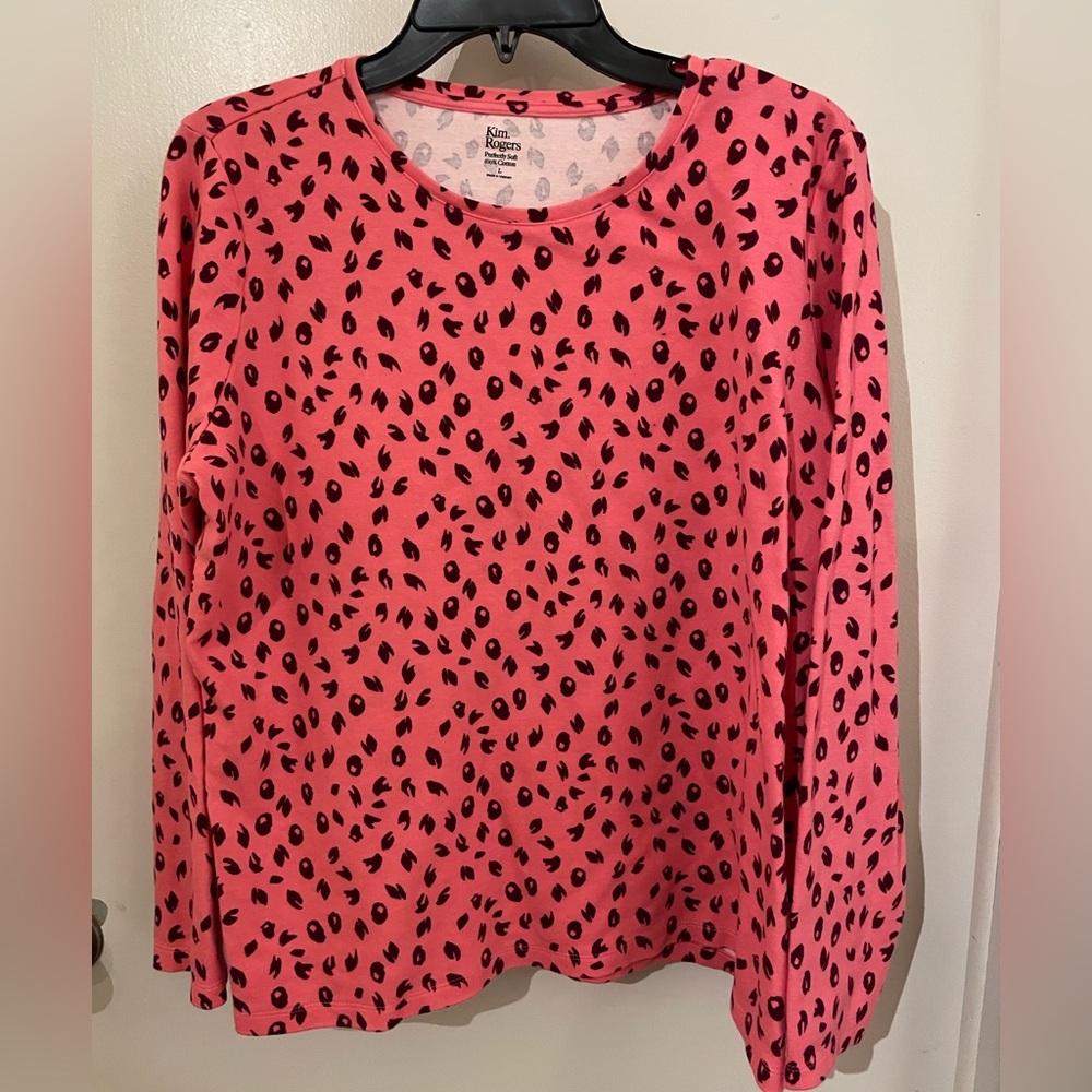 Kim Rogers Pink and Purple Leopard Print Top